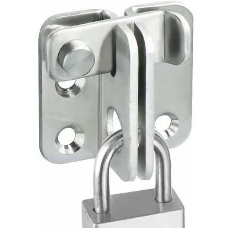 Sliding Door Lock Padlock Hasp Door Lock Buckle Lock Latch Anti-Theft Hook, Stainless Steel Brushed Finish