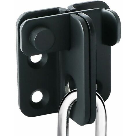 Sliding Door Lock Padlock Hasp Door Lock Latch Buckle Lock Anti-Theft Hook, Stainless Steel Matte Black Finish