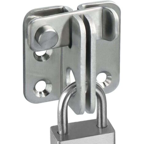 Sliding Door Lock Padlock Hasp Door Lock Loop Hook Anti-Theft Lock, Brushed Stainless Steel Finish, EMS3001-B