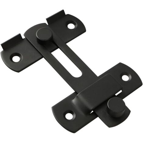 Sliding Door Lock with Screws, Matte Black Stainless Steel, 2 Pieces, EMS9001B-2P