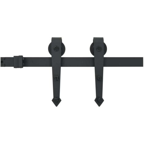 Sliding Door SKIEN Hardware Kit 200 cm Steel Black vidaXL