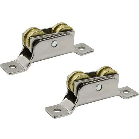 Sliding Door Wheels Two Wheels - Iron Casters, Fixed Gate Roller Groove Support Wheel U-Groove, Rolling For Sliding Door Track Glass Roller 2pcs