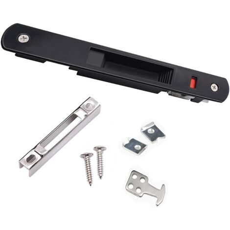 Sliding Door Window Hook Lock, Aluminum Alloy Sliding Door Hook Lock, Black 1pc