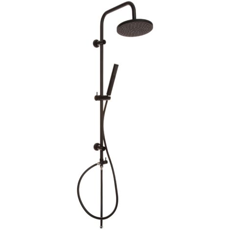 Sliding Rainfall Shower Column Straight Long Showerhead Modern Black Colour