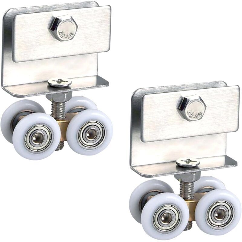 Sliding Shower Door Rollers - Wheels Accessories, Metal Bearing, Suspended Wheel Pulley for Sliding Doors, Glass Shower Room, Rail Fitting, 2 Pieces