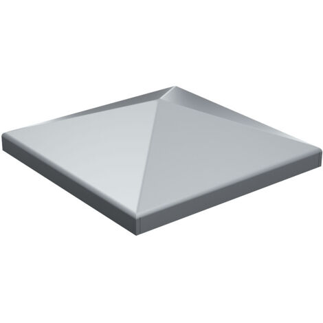 Slid'Up By Mantion – Chapeau couvre-poteau carré en acier brut 12 x 12 cm – Protection contre les infiltrations d'eau – Forme pyramide – Garantie 5 ans