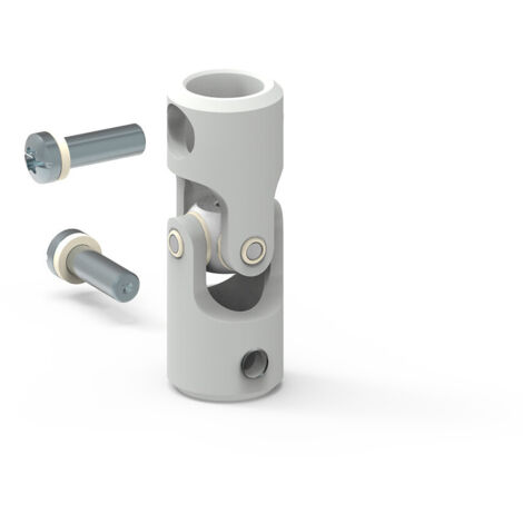 Slid'Up By Mantion – Genouillère Ø12 mm pour sortie de caisson et manivelle de volet roulant – Acier zingué passivé – Rotule alu anodisé – 1 unité