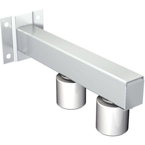 Slid'Up By Mantion – Guide haut réglable à visser pour portail coulissant – Support en acier – 2 olives nylon Ø40 mm – Hauteur 60 mm – Platine 103 x 100 mm