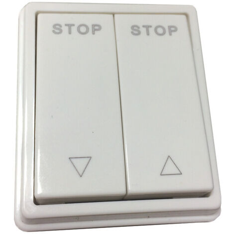 Slid'Up By Mantion – Interrupteur filaire 2 boutons en applique pour volet roulant – Montage en saillie – Couleur blanc – Dimensions 55mm x 65mm x 30mm