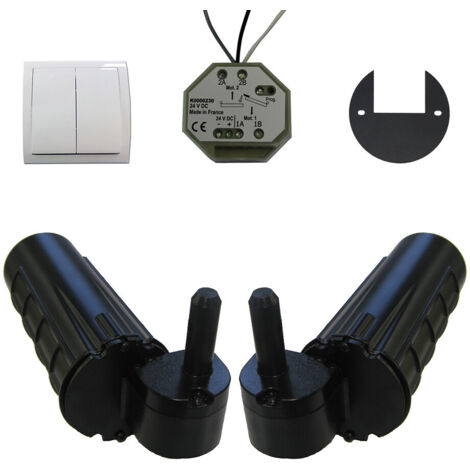 Slid'Up By Mantion – Kit motorisation invisible pour volets battants – Gond Ø 14 mm – Charge max 50 kg – Commande filaire avec interrupteur – Fabriqué en France