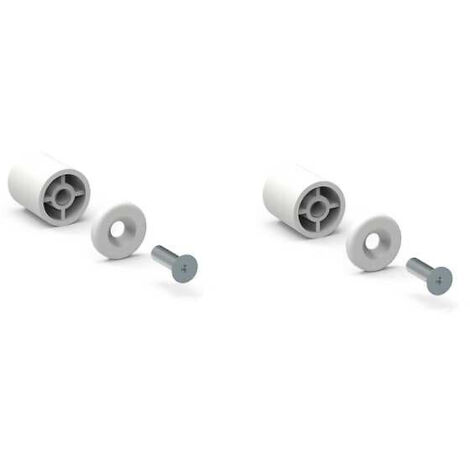 Slid'Up By Mantion – Lot de 2 butées de volet roulant rondes en polypropylène – Longueur 40 mm, Ø22 mm – Couleur blanc RAL 9010 pour lame finale