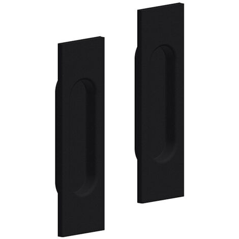 Slid'Up By Mantion – Lot de 2 poignées à encastrer rectangulaires – Acier finition noir – Dimensions 125 x 33 mm – Pour portes coulissantes 25 mm minimum
