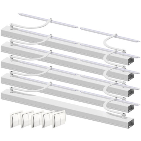 Slid'Up By Mantion – Lot de 5 motorisations filaires pour volets battants – Baie 800-1500 mm – Carter et bras blancs – Installation rapide Plug and Play