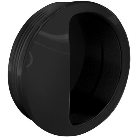 Slid'Up By Mantion – Poignée cuvette ronde 55 mm – Encastrable pour porte coulissante – Plastique noir – Diamètre de perçage 50 mm – Profondeur 11 mm