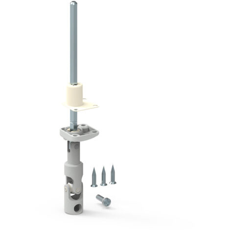Slid'Up By Mantion – Sortie de caisson pour volet roulant 6P7 verticale – Tige en acier zingué 175 mm – Bloc-guide angulaire déporté pour volets type bloc-baie