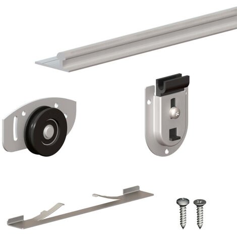 Slid'Up By Mantion – Système coulissant pour 2 ou 3 portes de placard – Rail aluminium 1,94 m – Poids max 70 kg – Installation facile avec accessoires