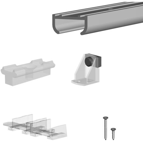 Slid'Up By Mantion – Système coulissant pour 2 portes de placard – Rails aluminium 2 x 1m – Poids max 9 kg par porte – Épaisseur min 16 mm