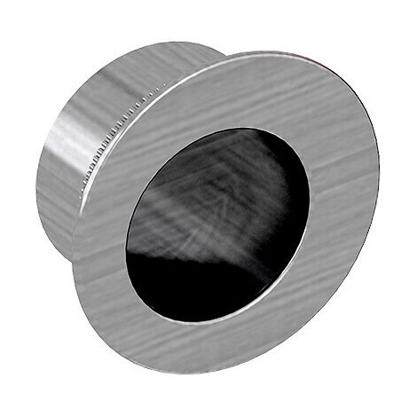 Slid'Up By Mantion – Tire-doigt rond Ø28 mm en acier finition satiné – Pour porte coulissante à galandage – Fixation encastrée sur chant de porte