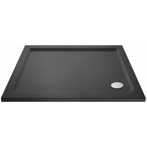 Slim 1000 x 900 mm Slate Grey Rectangular Polyurethane Resin Shower Tray