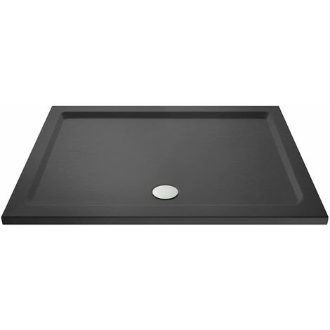 Slim 1400 x 800 mm Rectangular Polyurethane Resin Shower Tray Slate Grey
