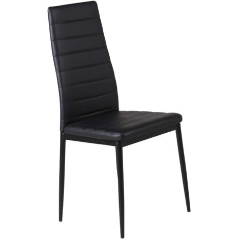 Slim Esszimmerstuhl PU Kunstleder schwarz.