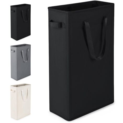 Slim Foldable Laundry Basket Oxford Fabric Waterproof Handle 45L Capacity