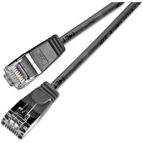 SLIM KAT6 Lightpatchkabel rund, U/FTP, Ø 3,8mm, schwarz
