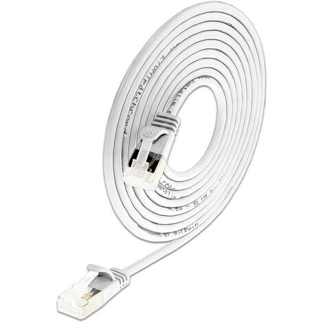 SLIM KAT6A 10 Gigabit Lightpatchkabel rund, U/FTP, Ø 3,8mm, weiss