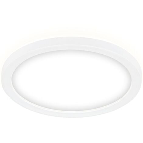Slim LED Deckenleuchte Ø19 cm  flach, 12W, 1400 lm, Neutralweiß, Backlight, Weiß