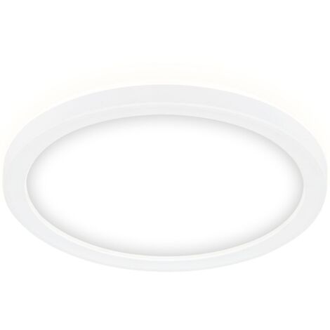 Slim LED plafonaria Ø19 cm  piatta, 12W, 1400 lm, bianco neutro, retroilluminata, bianca