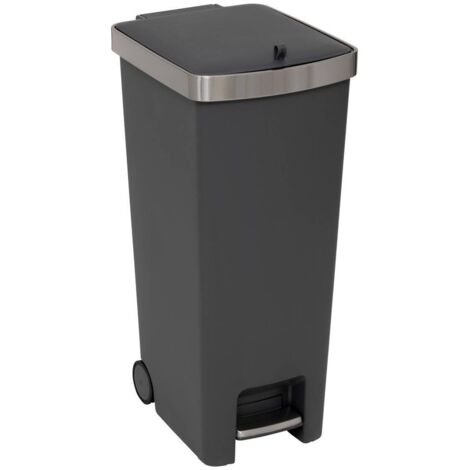 Slim-pedal-abfalleimer 45l grau - 5five
