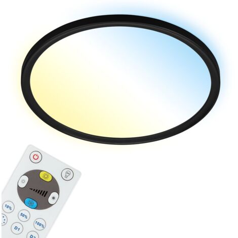 SLIM PLAFONIERA LED RETROILLUMINATA DIAM.30CM 18W 4000K 2400LM NERA C/TELEC.