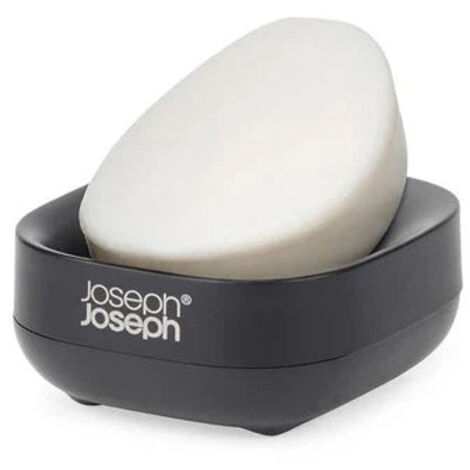 Slim Porte-savon JosephJoseph Joseph avec finition noire mate, design efficace pour barre de savon, base antidérapante, facile à nettoyer, idéal pour la salle de bains.