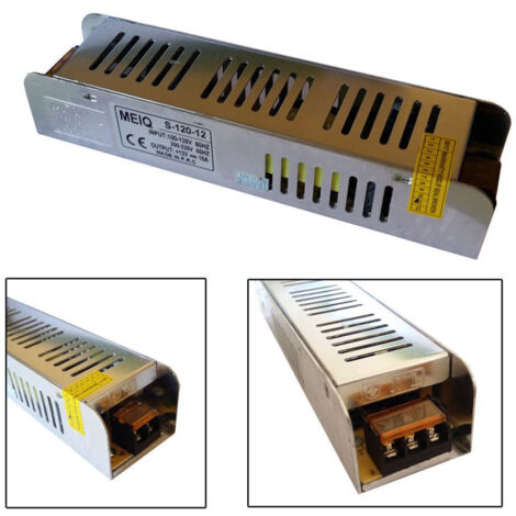 Slim Stabilised 220v-12v 10a 120w Trimmer Power Supply Transformer