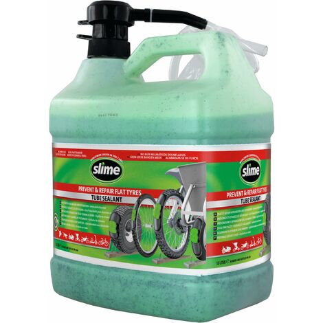 Slime 10204-5 Sigillante per Camera d'Aria Antiforatura per Bici con Pompa, Prevenire e Riparare, per Tutti i Tipi di Bicicletta, Non Tossico, Ecologico, Flacone da 3,78 Litri