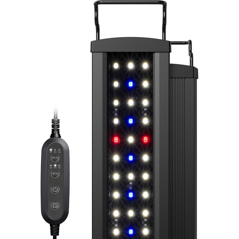 SlimLED Rampe LED Aquarium avec la Fonction Minuterie, Éclairage Réglables à Spectre Complet pour Plantes d'Aquarium d'eau Douce, 90-110 cm, 25 W,