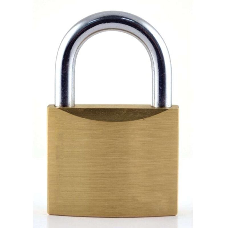 30mm Slimline Brass Padlock Long Steel Shackle - Matlock