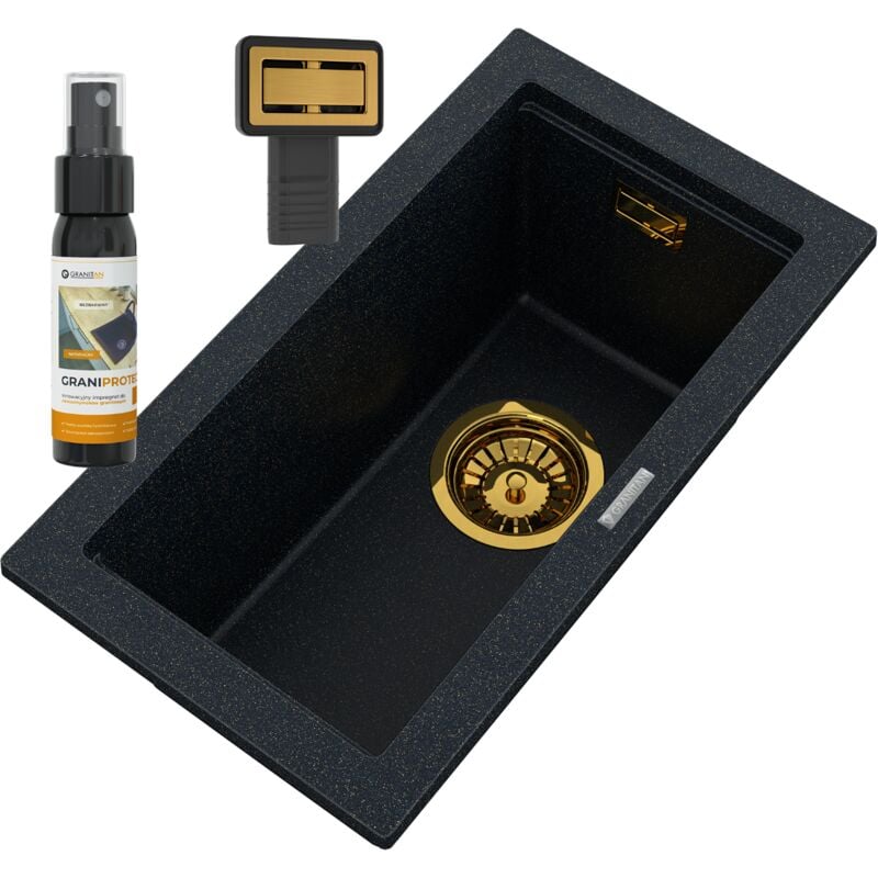Granitan - slimline évier sous plan en granit TUGA28 golden flecks