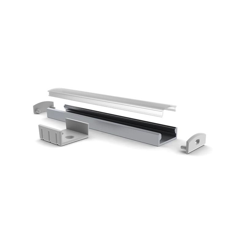 Image of Slimline wide - 8 mm - profilo in alluminio per strisce led - alluminio anodizzato - grigio argento - 2 m
