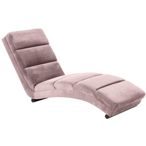 Slinky chaise longue velours rose.