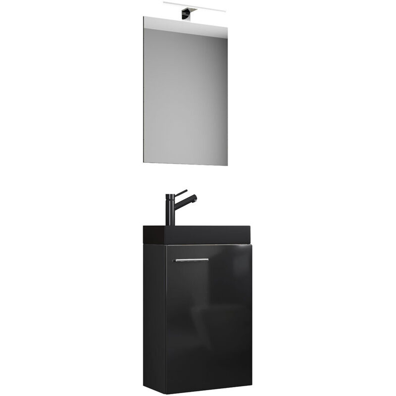 Ebuy24 - 3tlg Waschtisch Slito Sp Schmal Schwarz