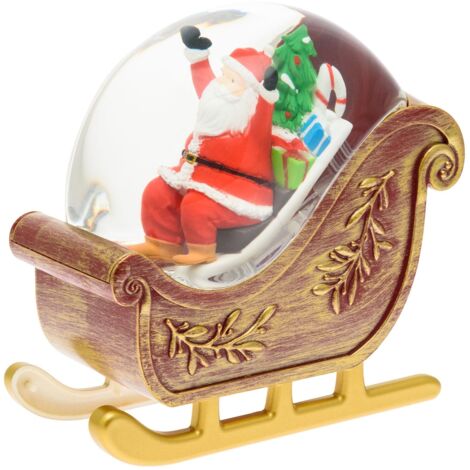Slitta di Babbo Natale con glitter led scintillanti all'interno della sfera per decorazioni natalizie