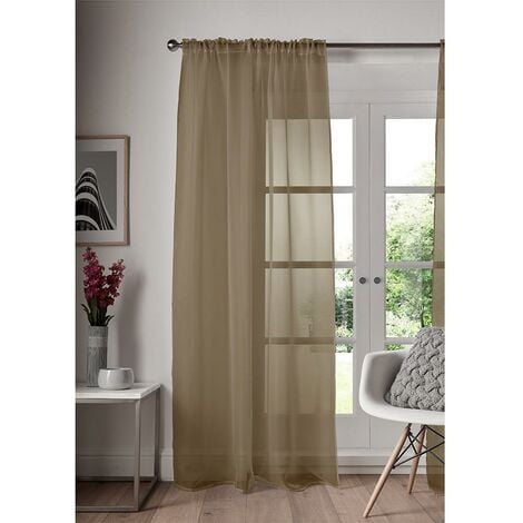 Mocha deals voile curtains