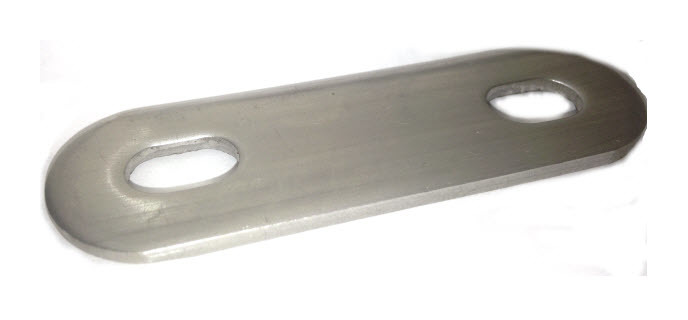 Graphskill - Slotted / rounded backing plate for M8 U-bolt (22 - 36 mm ID) T316 Stainless Steel