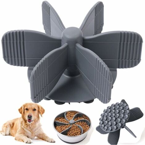 Slow Food Gamelle Chien Inserter, Gamelle Anti Glouton Chien avec 37 Ventouses, Insert en Silicone Découpable de Haute Qualité s'adapte à la Plupart des Bols pour Chiens/Chats