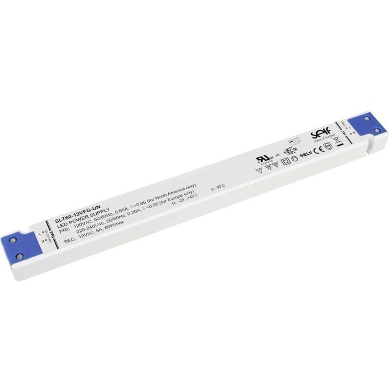 SLT60-12VFG-UN Driver de led à tension constante 60 w 0 - 5 a 12.0 v/dc homologué pour les meubles, non dimmable, protection contre X187941 - Self