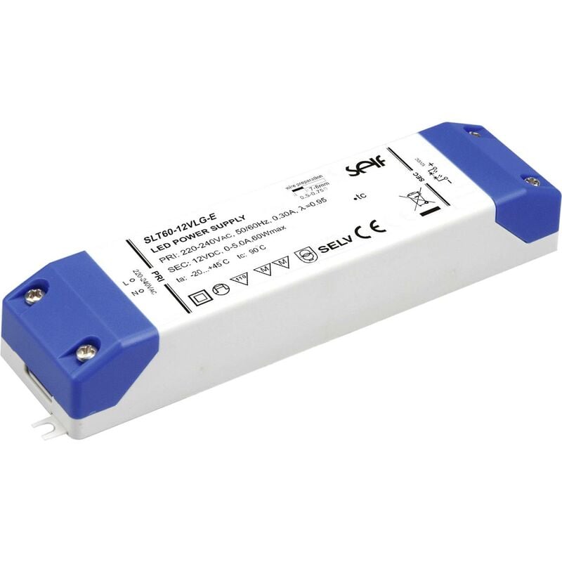 SLT60-24VLG-E Driver de led à tension constante 60 w 0 - 2.5 a 24.0 v/dc homologué pour les meubles, non dimmable, protection contr X187521 - Self