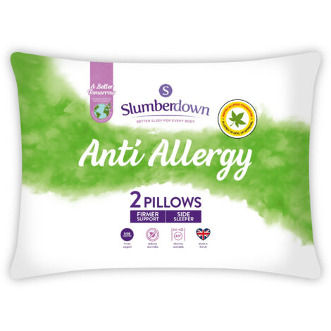 Slumberdown Anti Allergy Pillow, Firm Support, 2 Pack