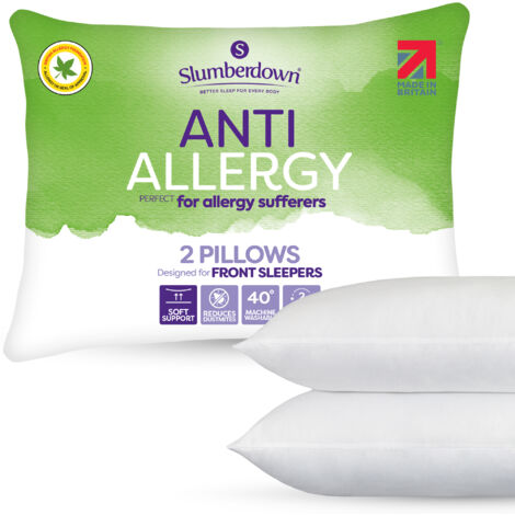 Slumberdown Anti Allergy Pillow, Soft Support, 2 Pack