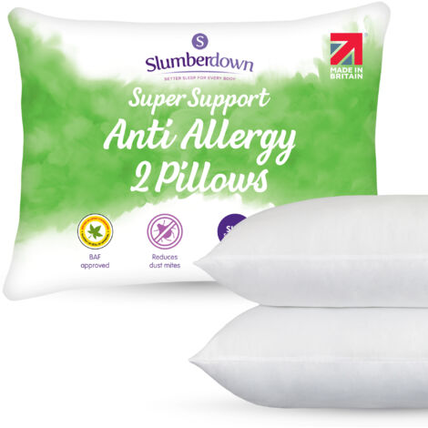 Slumberdown Anti Allergy Super Support Pillow, Firm Support, 2 Pack